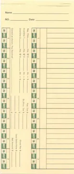Form E2 (irregular) Time Card