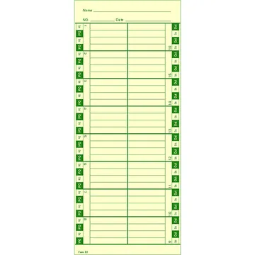 Form E3 Time Card