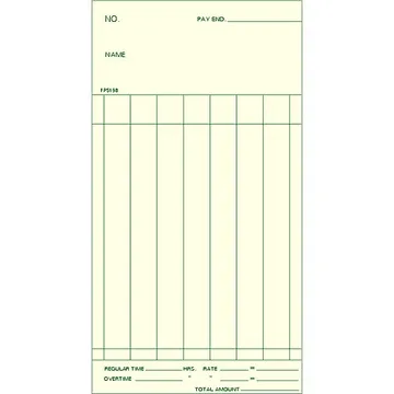 FP5198 Weekly Time Card
