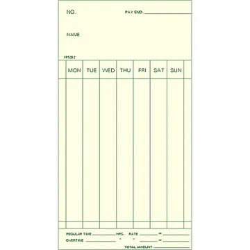 FP5202 Weekly Time Card