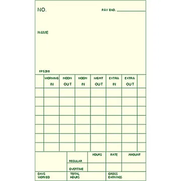 FP5208 Weekly Time Cards