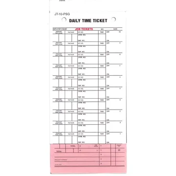 JT-10-PSG (3 Copy) Daily Job Tracking Time Cards (Carbon)