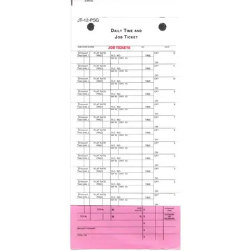 JT-12-PSG (3 Copy) Daily Job Tracking Time Cards (Carbon)