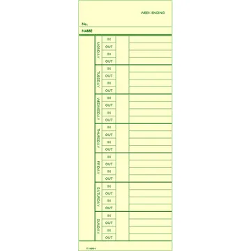 K1400-1 Time Card