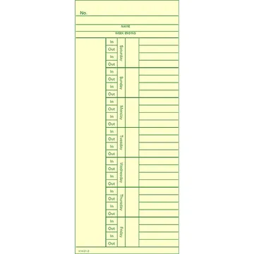 K1421-2 Time Card