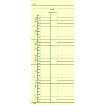M60 Time Card
