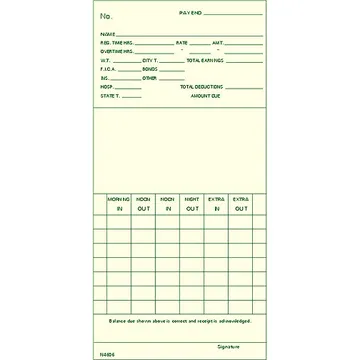 N4606 Weekly Time Cards