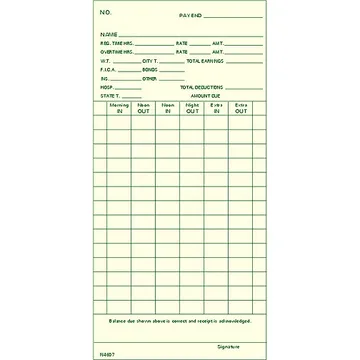 N4607 - Weekly/Bi-Weekly Time card