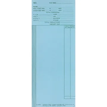 SS3000 Blue Weekly Time Cards
