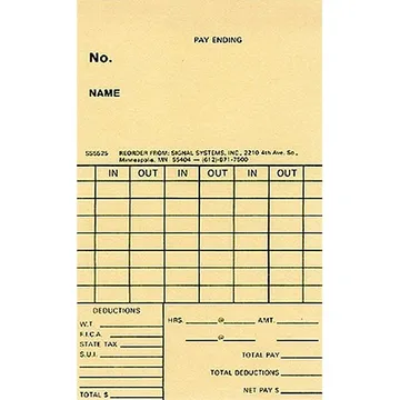 SS5525 Weekly Time Cards