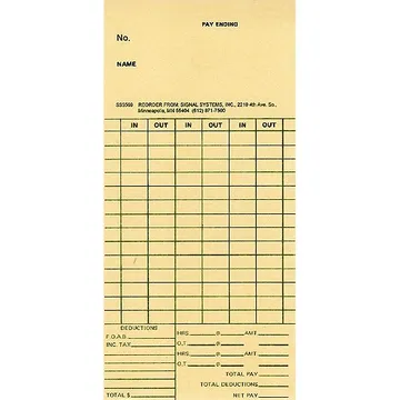 SS5569 Bi-Weekly Time Cards