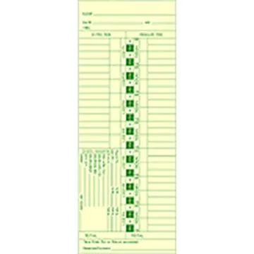 Tops 1252 Time Card, photo 2