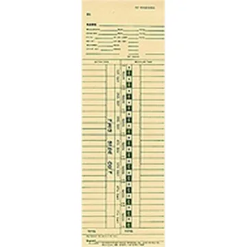 Tops 1255 Time Card, photo 2