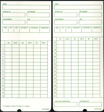 UPTC1000 Time Card